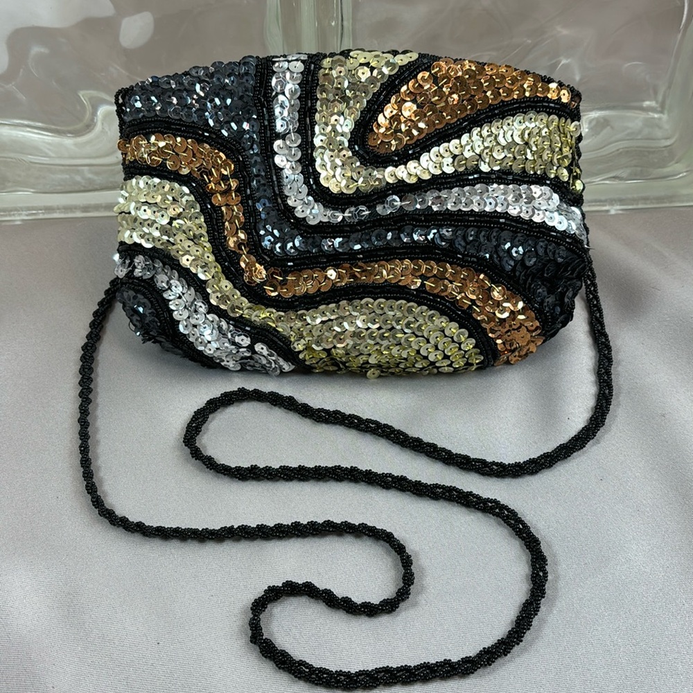 VTG Sequin Crossbody Clutch